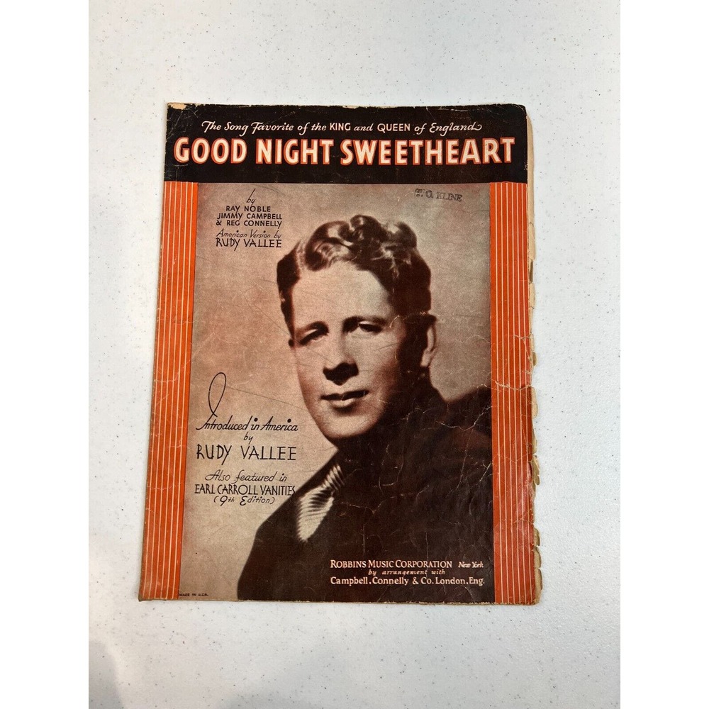 Good Night Sweetheart 1931 Rudy Vallee Ray Noble Jimmy Campbell Sheet Music Book